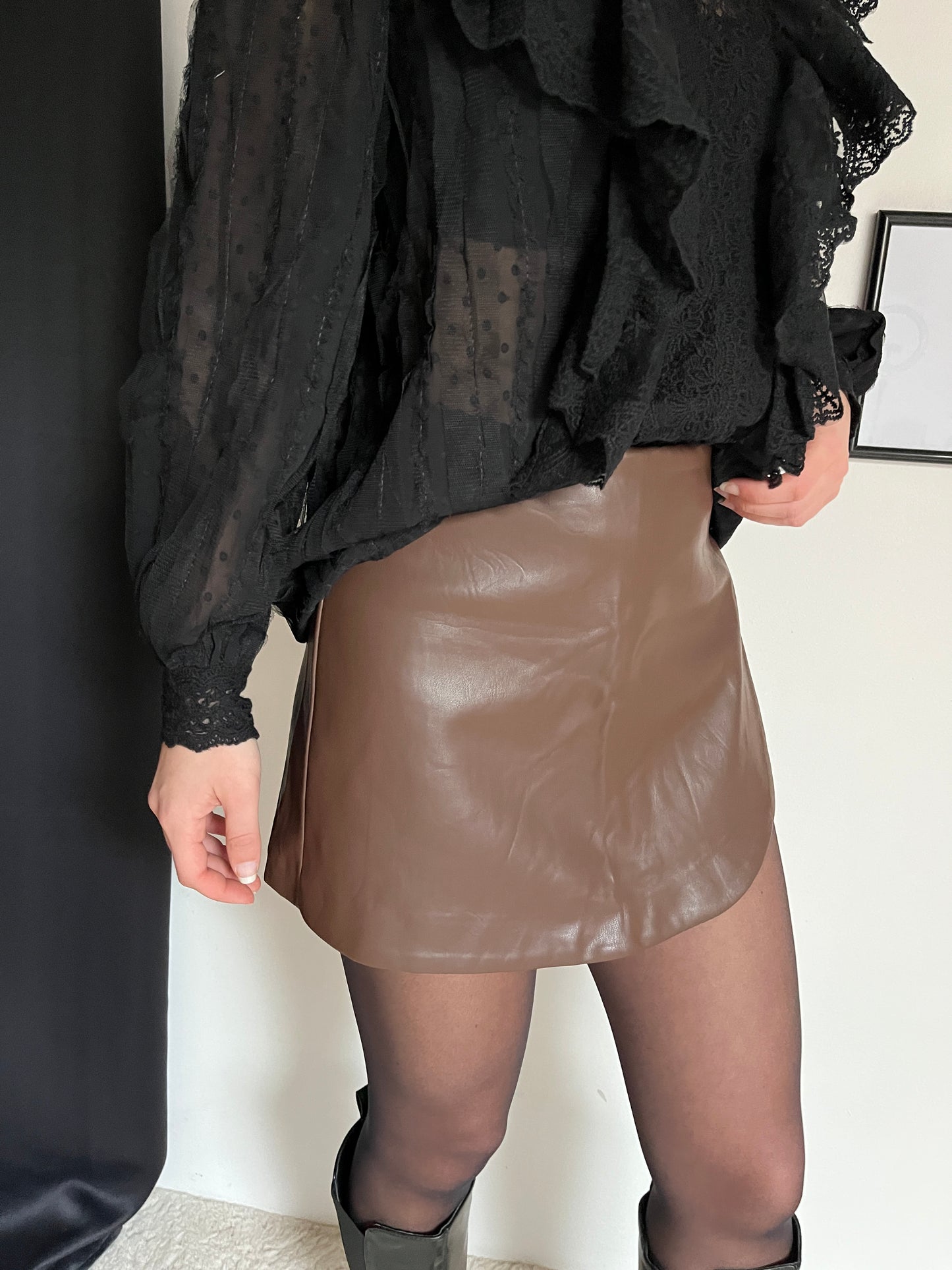 Jupe short simili cuir