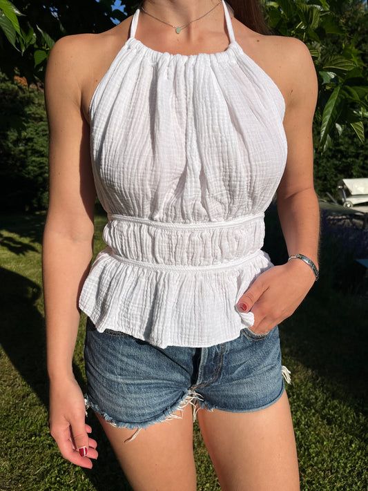 Top dos nu blanc