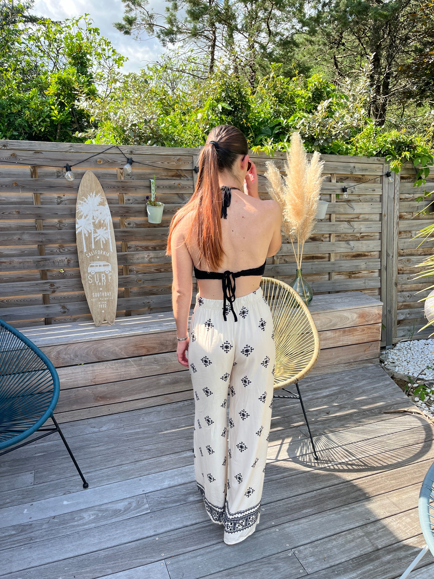 Pantalon fluide beige