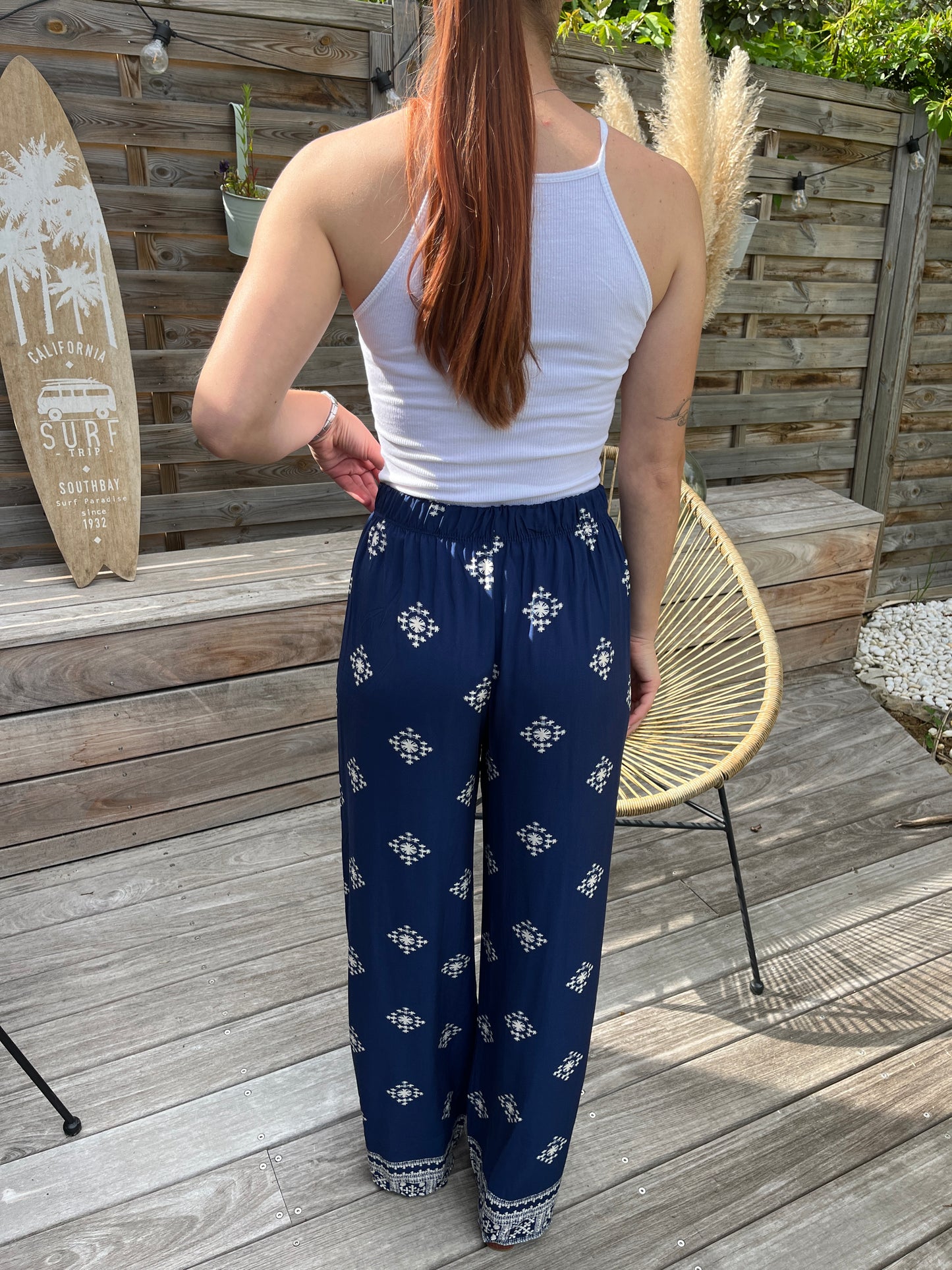 Pantalon fluide marine