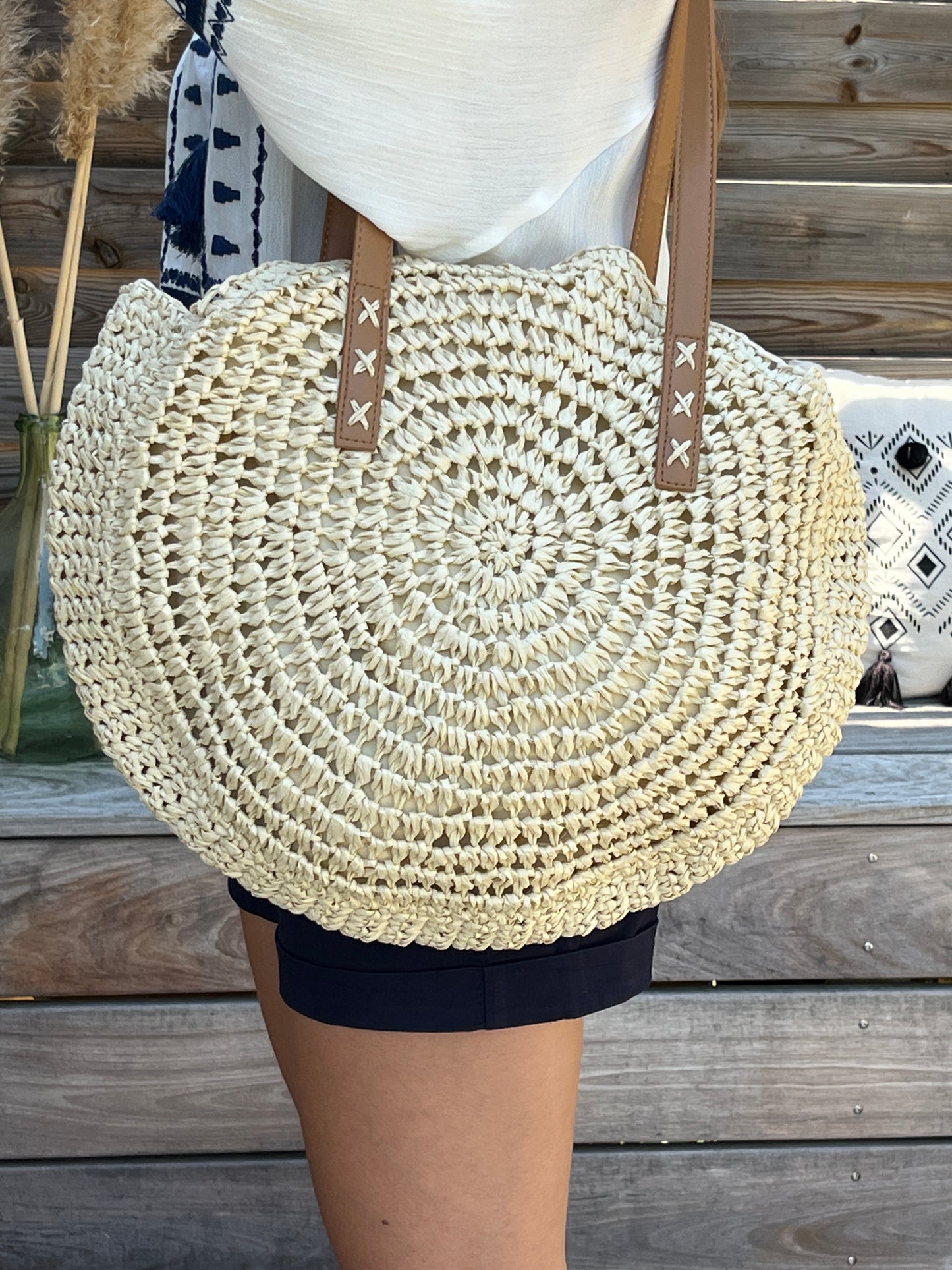 Sac cabas tressé