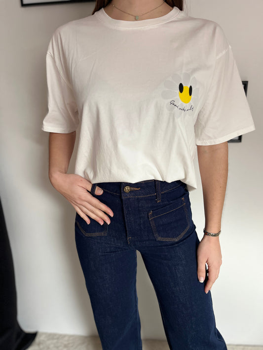 T-shirt Marguerite blanc
