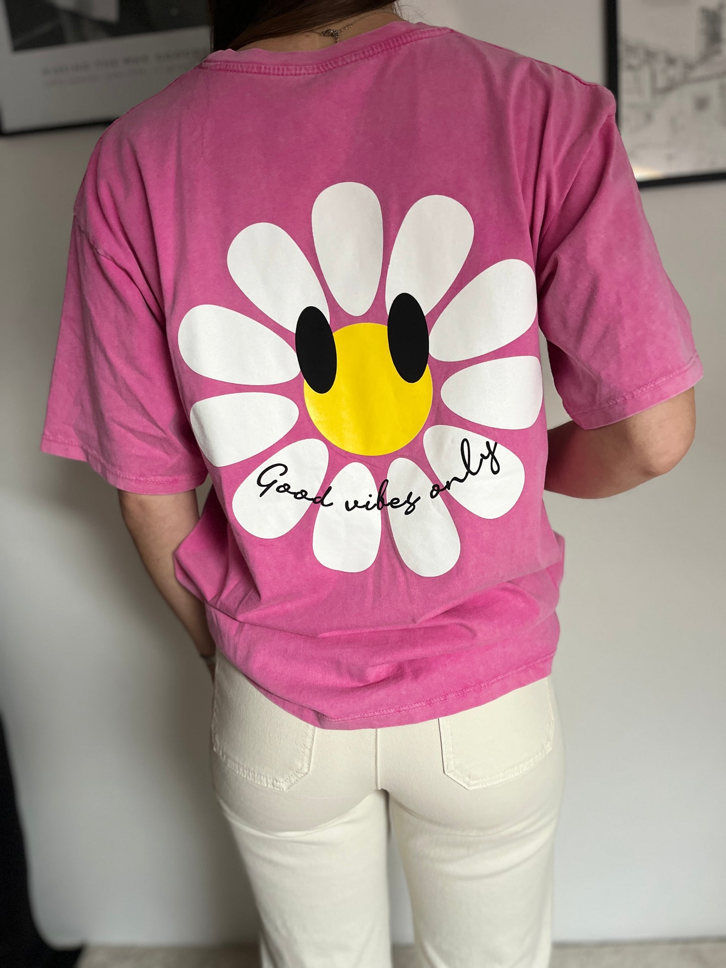 T-shirt Marguerite fushia