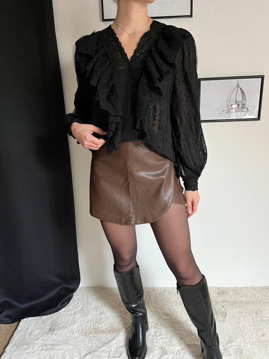 Jupe short simili cuir