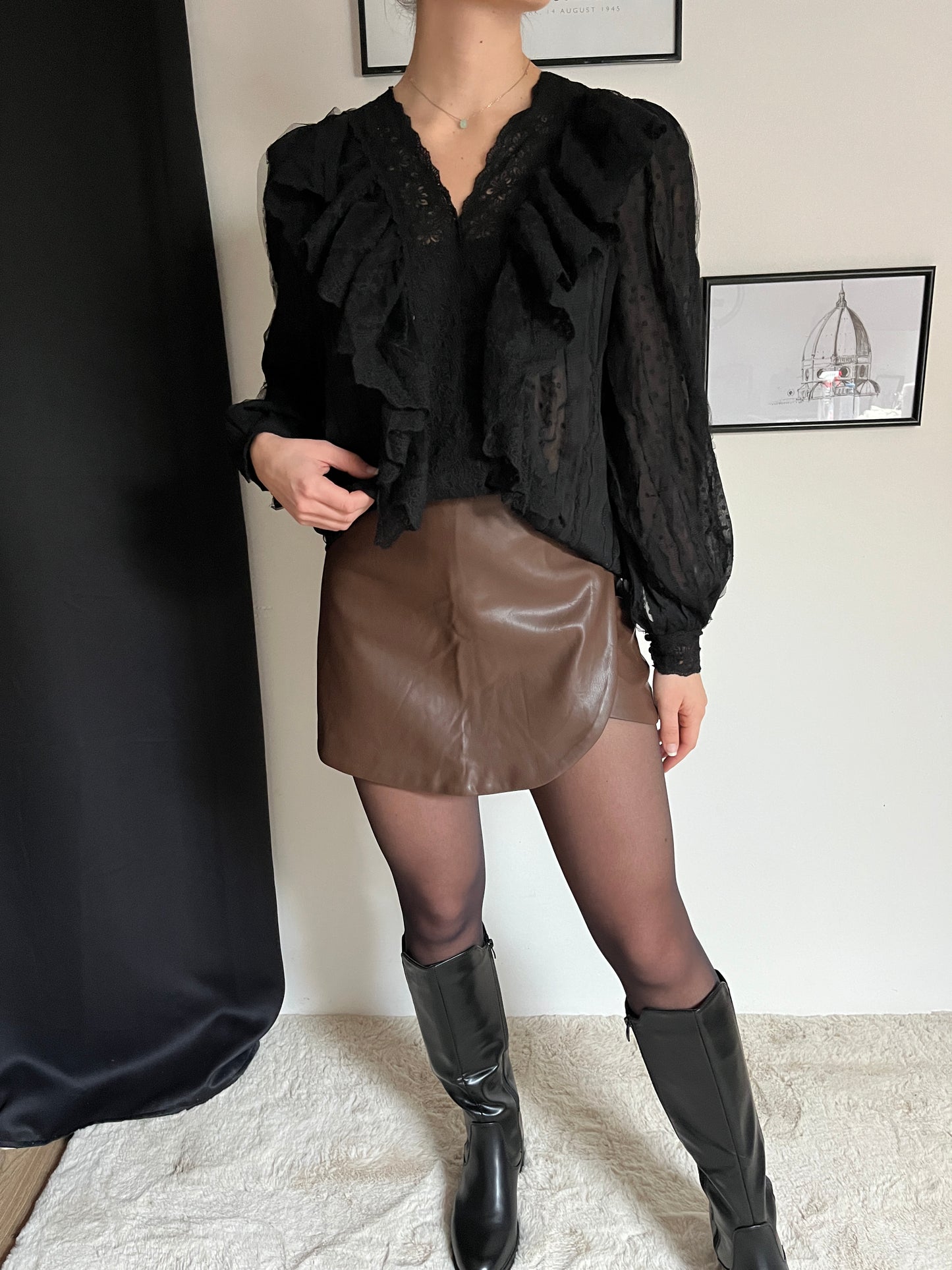 Jupe short simili cuir