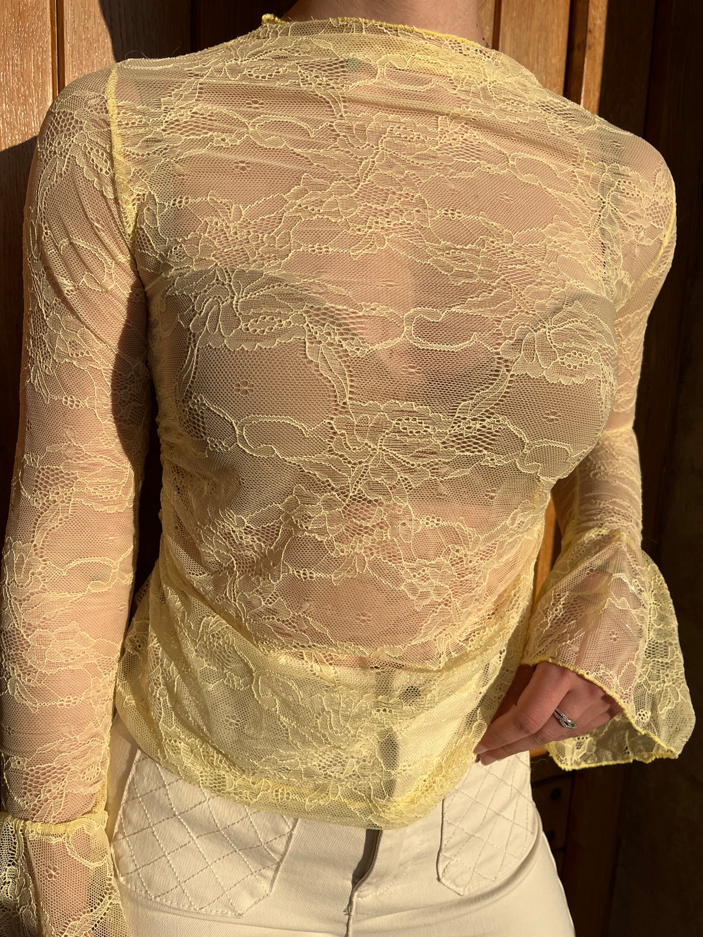 Top en dentelle Lya Jaune