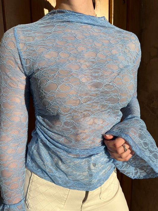 Top en dentelle Lya Bleu
