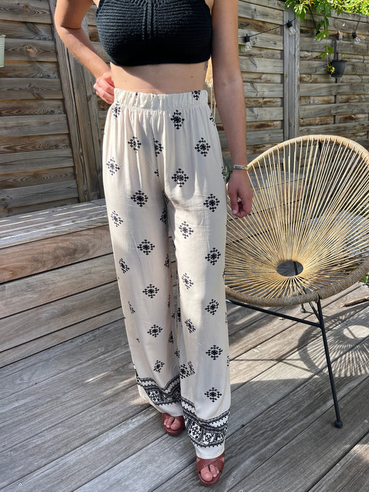 Pantalon fluide beige