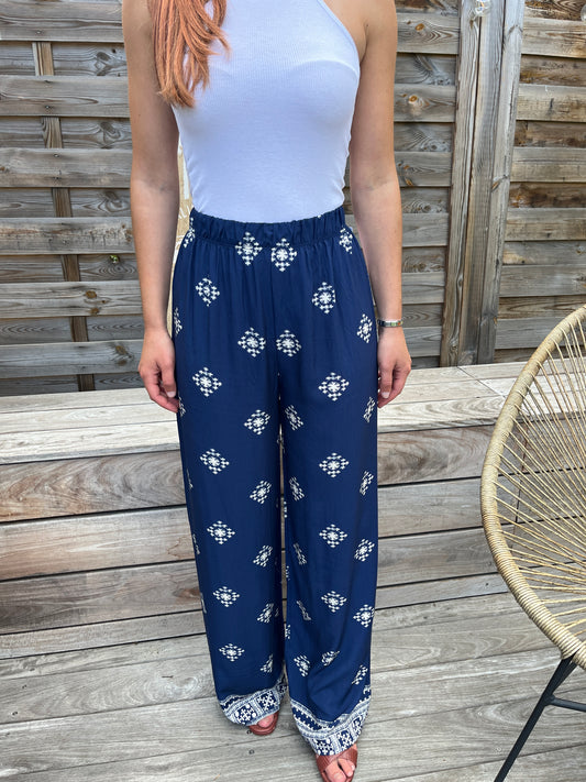 Pantalon fluide marine