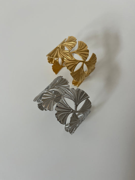 Bracelet jonc feuille