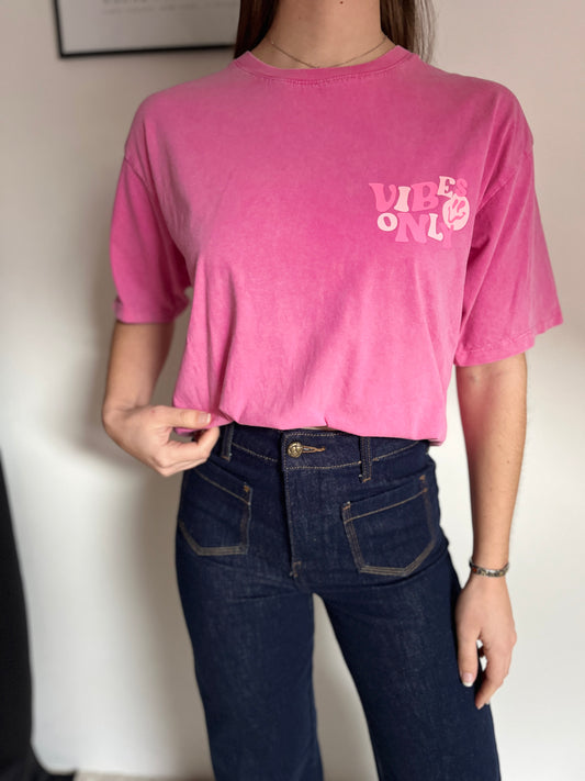 T-shirt Good Vibes fushia