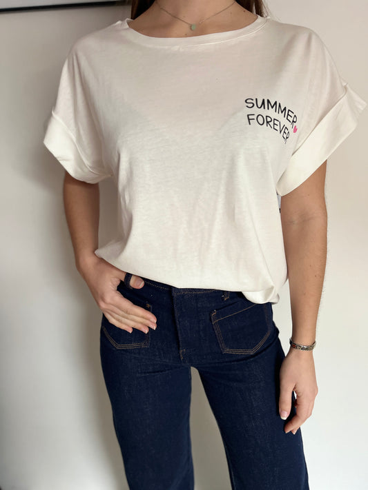 T-shirt Summer blanc
