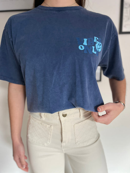 T-shirt bleu Good vibes